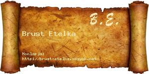 Brust Etelka névjegykártya